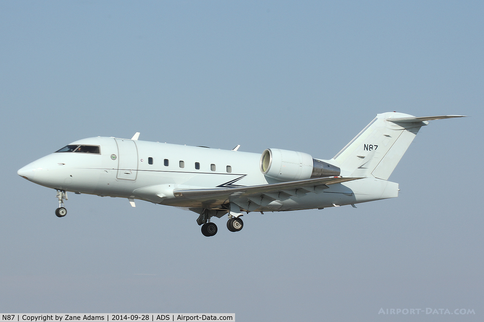 N87, 1995 Canadair Challenger 601-3R (CL-600-2B16) C/N 5190, The Feds doing a low pass at Addison Airport.