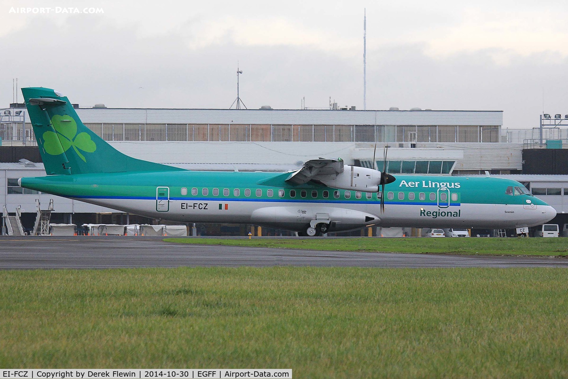 EI-FCZ, 2014 ATR 72-600 (72-212A) C/N 1159, ATR 72-600, Stobart Air, Callsign Stobart 90CW, seen landing on runway 12 at EGFF, out of Dublin.