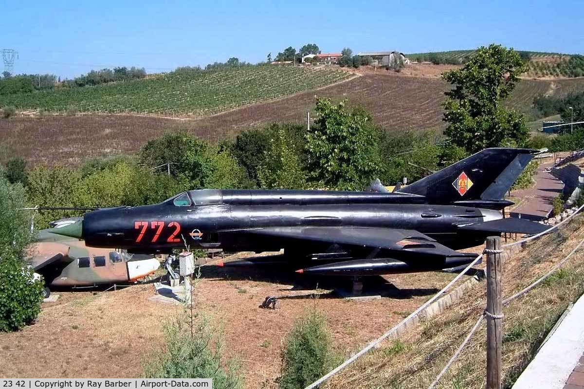 23 42, Mikoyan-Gurevich MiG-21bis C/N 96001039, Mikoyan-Gurevich MiG-21MF-75 Lancer [96001039] (German Air Force) Cerbaiola/Emilia-Romagna~I 16/07/2004. Wears ex East German Air Force markings,