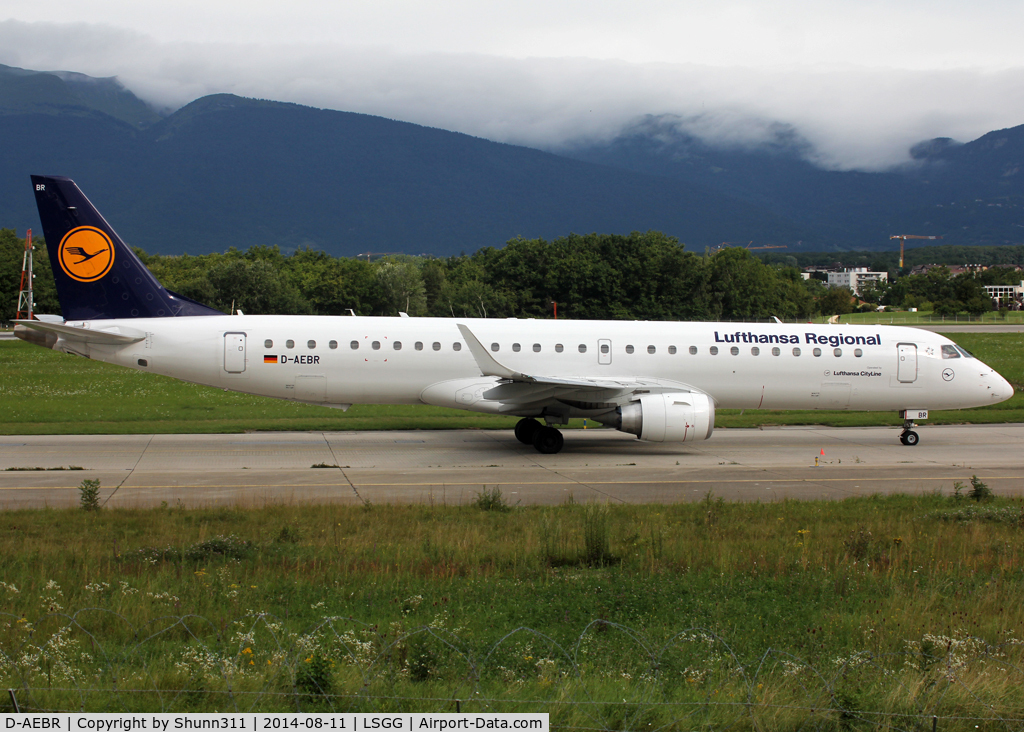 D-AEBR, 2012 Embraer 195LR  (ERJ-190-200LR) C/N 19000558, Taxiing holding point rwy 23 for departure...