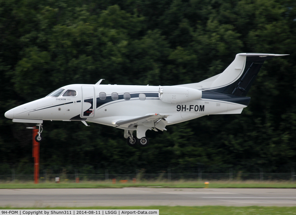 9H-FOM, 2009 Embraer EMB-500 Phenom 100 C/N 50000092, Landing rwy 23