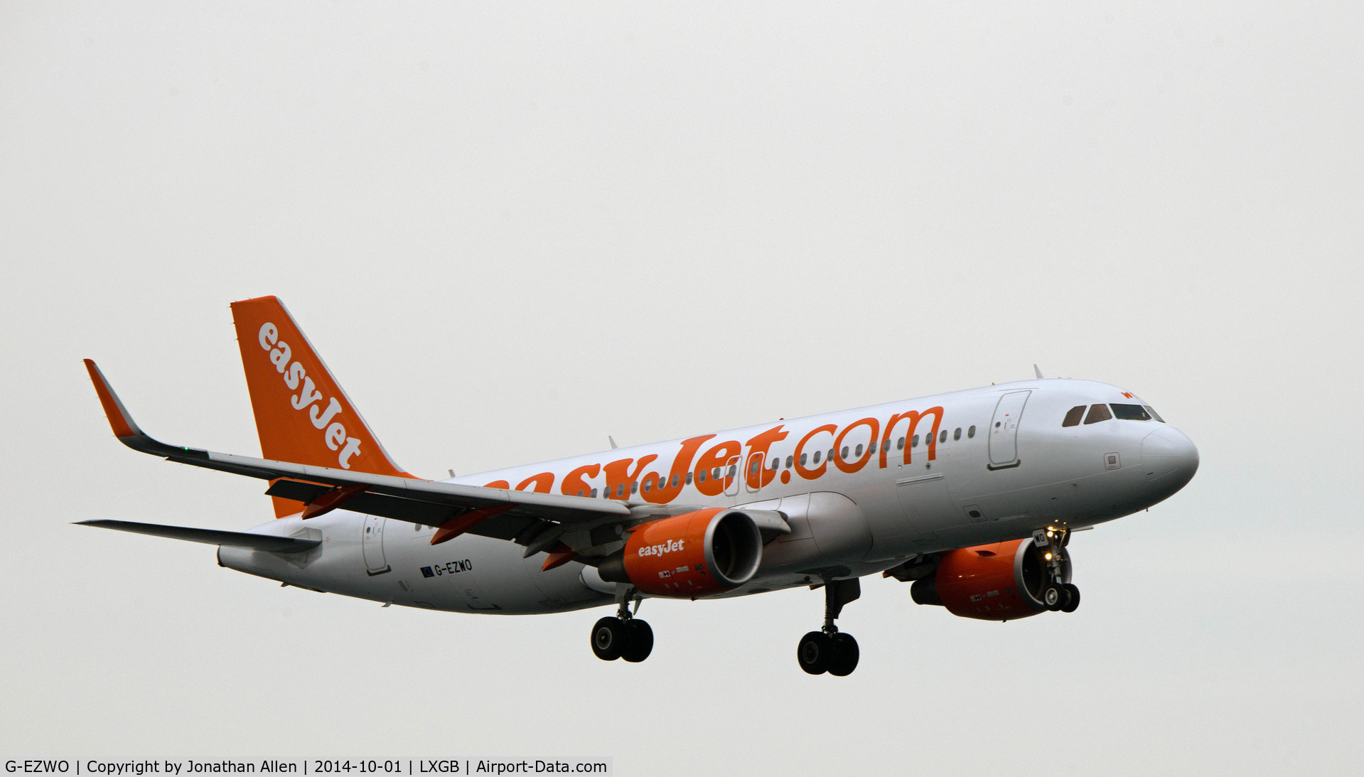 G-EZWO, 2013 Airbus A320-214 C/N 5785, On approach to Gibraltar with EZY8901 from Gatwick.