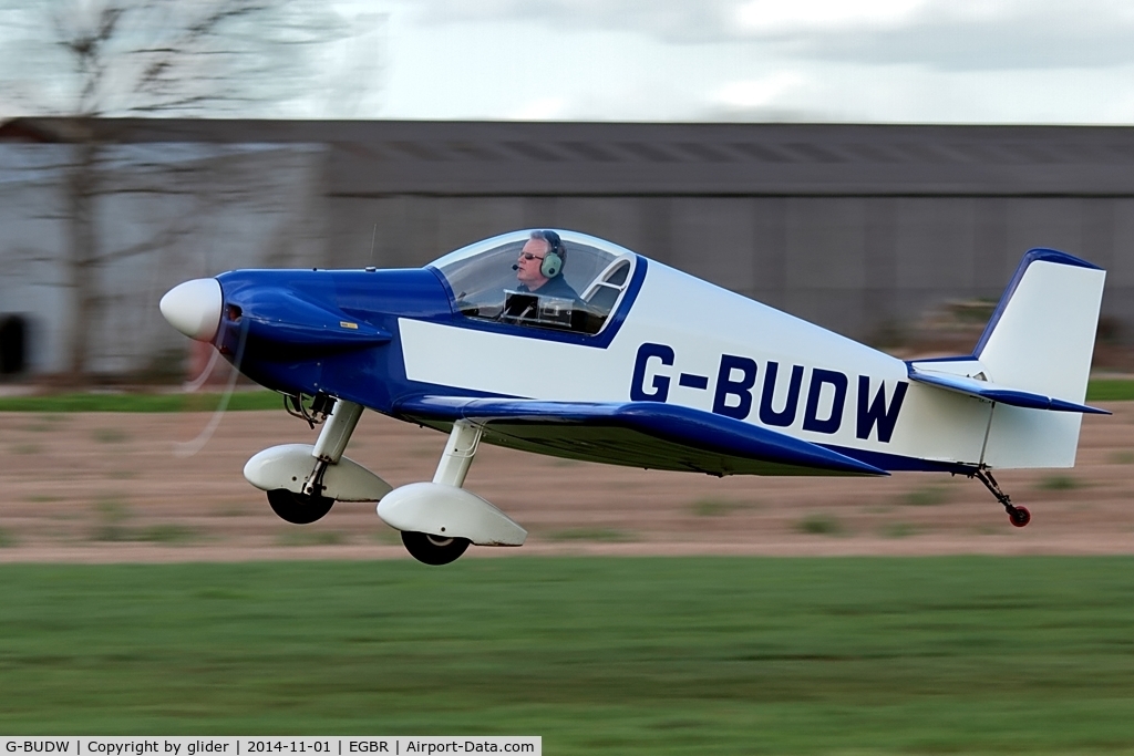 G-BUDW, 1992 Brugger MB-2 Colibri C/N PFA 043-10644, Wing eased into crosswind!