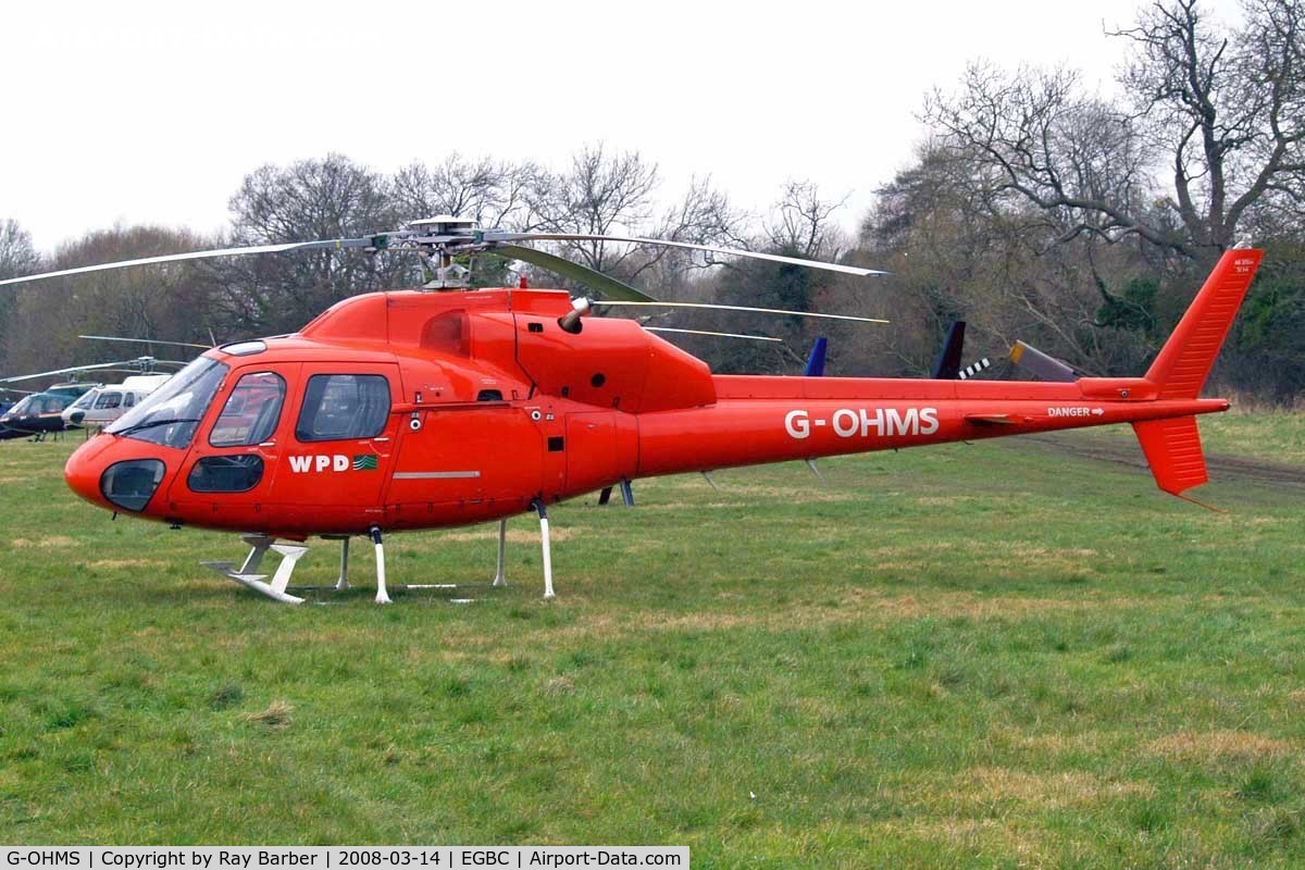 G-OHMS, 1982 Aérospatiale AS-355F-1 Twin Ecureuil C/N 5194, Aerospatiale AS.355F1 Ecureuil II [5194] (Western Power Distribution) Cheltenham Racecourse~G 14/03/2008