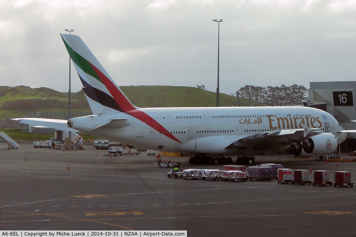 A6-EEL, 2013 Airbus A380-861 C/N 133, At Gate 16