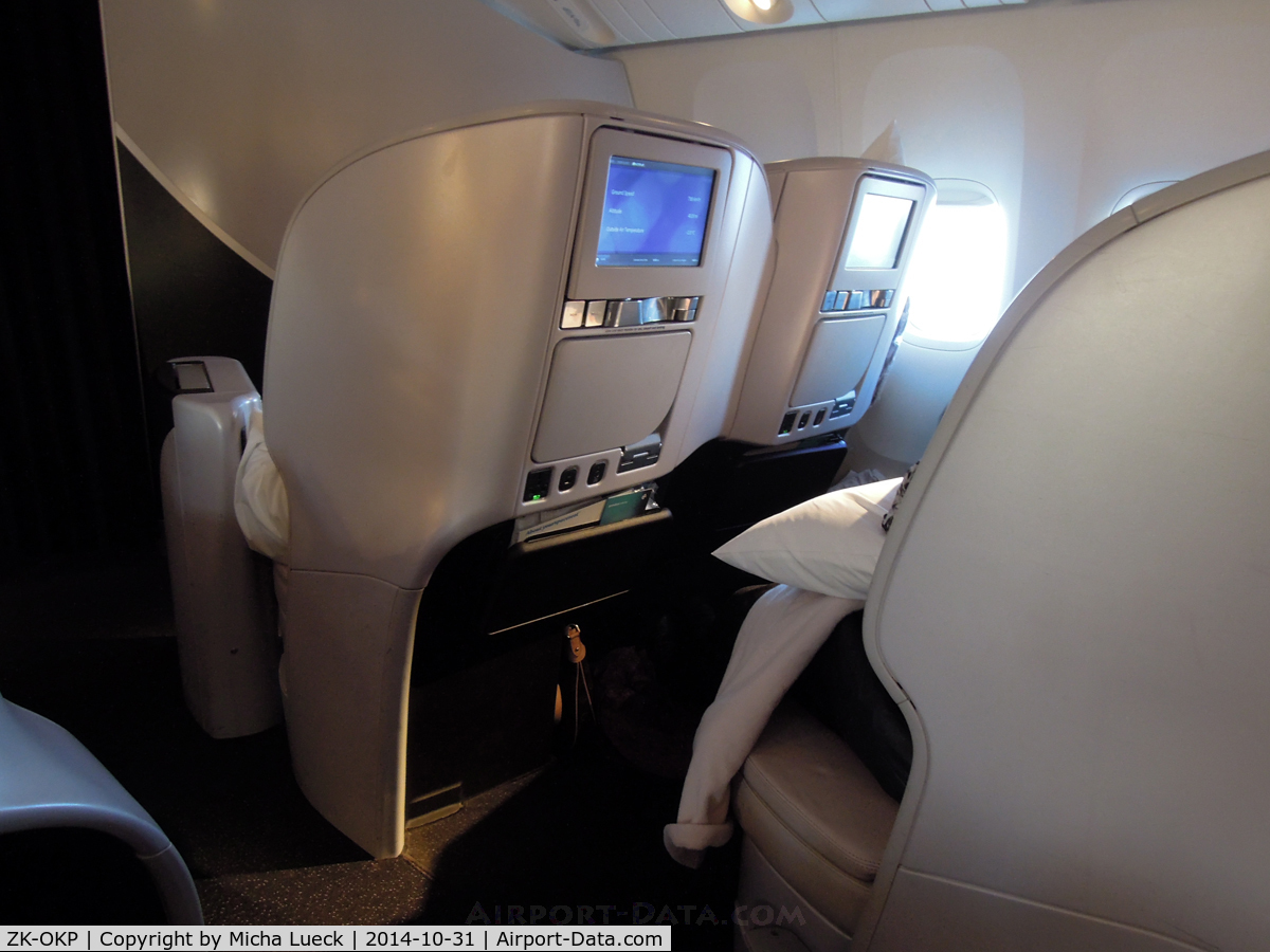 ZK-OKP, 2011 Boeing 777-306/ER C/N 39041, The Space Seat is NZ's great Premium Economy product on the B 777-300s (AKL-LAX)