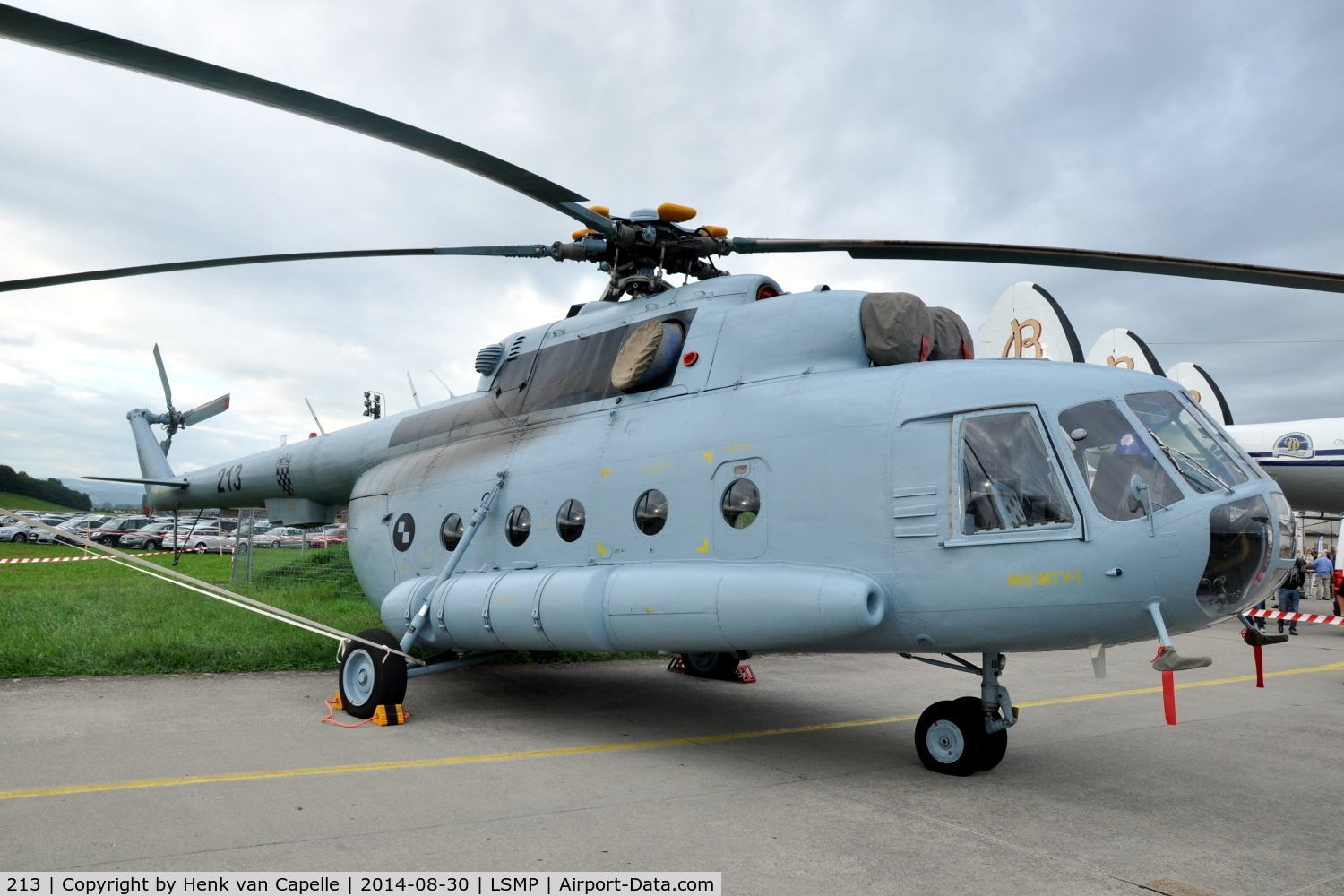 213, Mil Mi-8MTV-1 Hip C/N 96055, Mil Mi-8MTV-1 helicopter of the Croatian Air Force at Payerne Air Base, Switzerland.