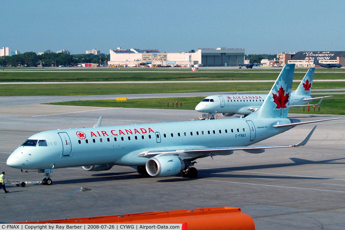 C-FNAX, 2008 Embraer 190AR (ERJ-190-100IGW) C/N 19000151, Embraer Emb-190-100IGW [19000151] (Air Canada) Winnipeg-International~C 26/07/2008