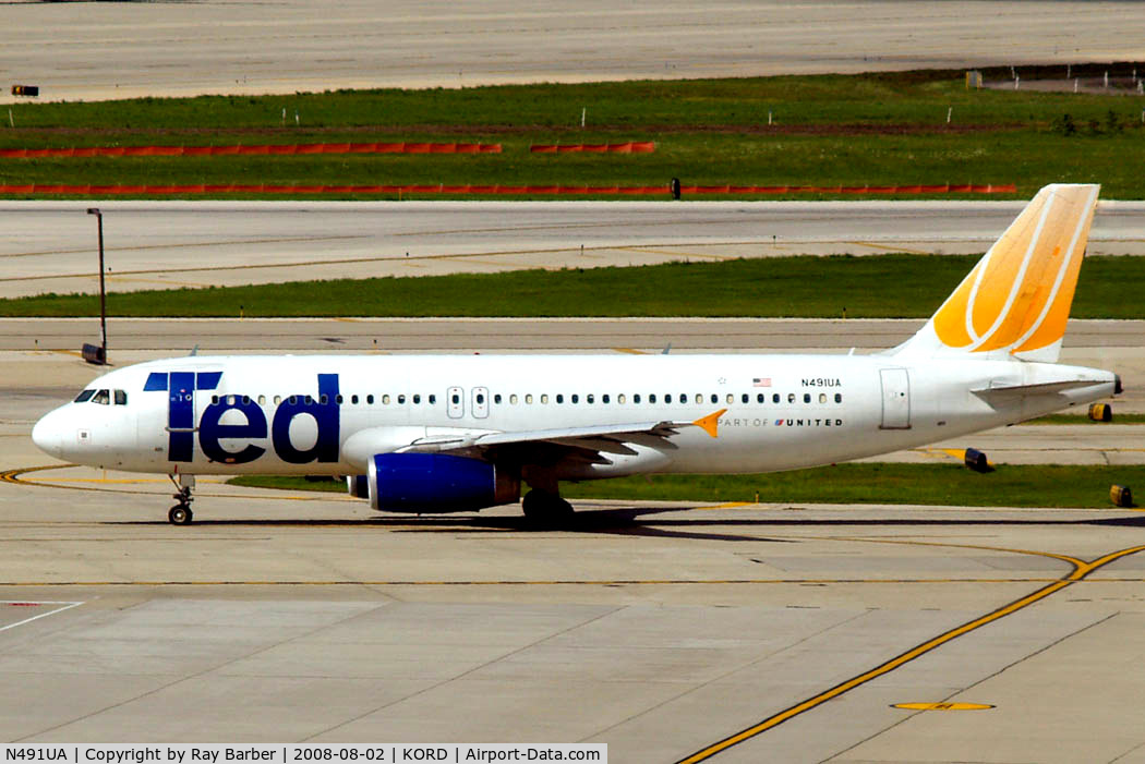N491UA, 2002 Airbus A320-232 C/N 1741, Airbus A320-232 [1741] (ted by United ) Chicago-O Hare International~N 02/08/2008