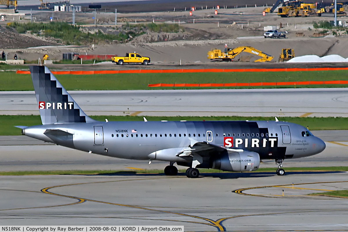 N518NK, 2006 Airbus A319-132 C/N 2718, Airbus A319-132 [2718] (Spirit Airlines) Chicago-O Hare International~N 02/08/2008