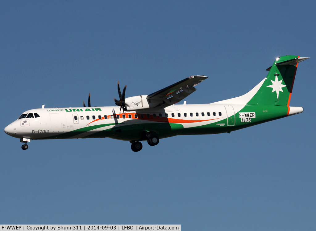 F-WWEP, 2014 ATR 72-600 C/N 1175, C/n 1175 - To be B-17012