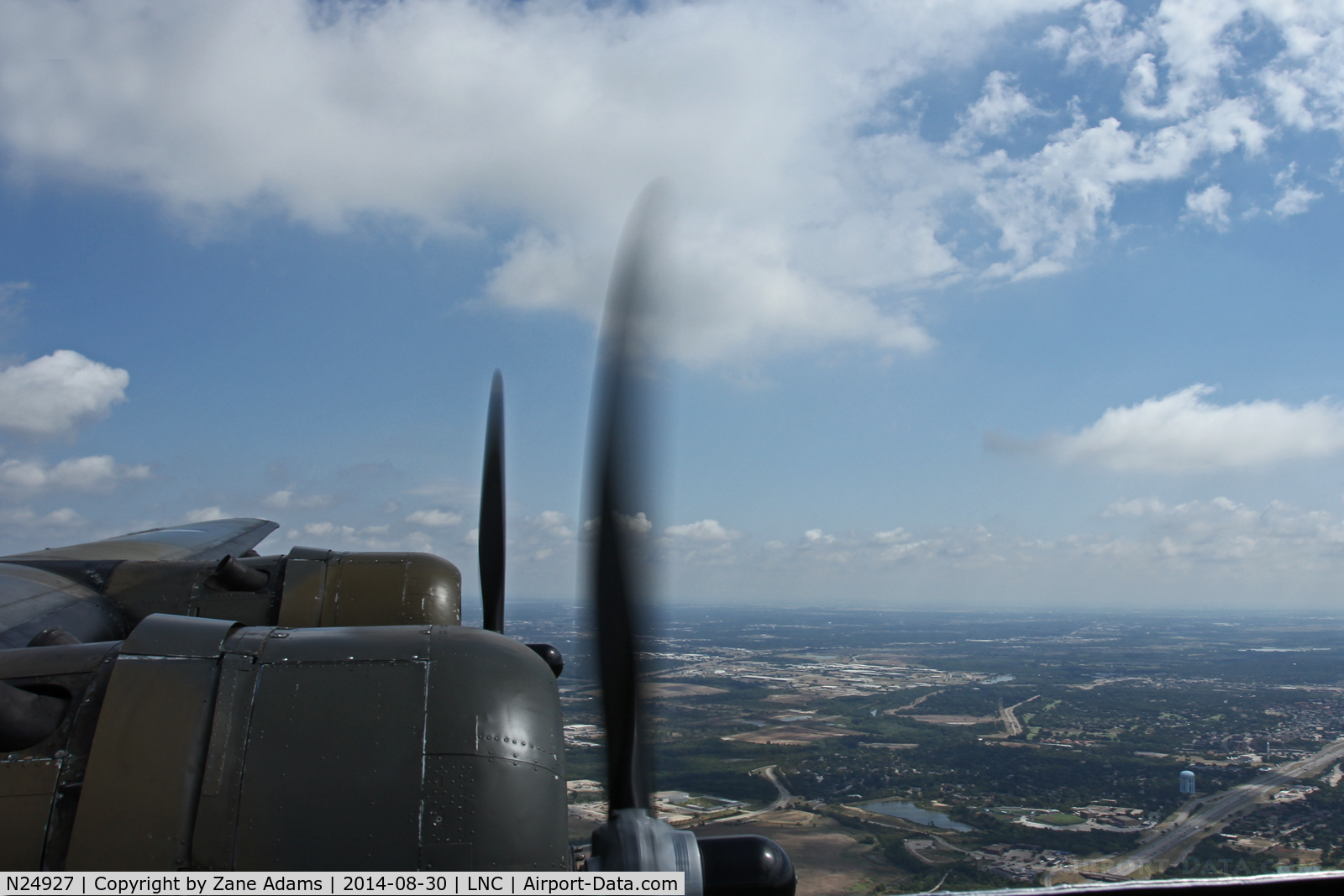 N24927, 1940 Consolidated Vultee RLB30 (B-24) C/N 18, View out the Navigators window