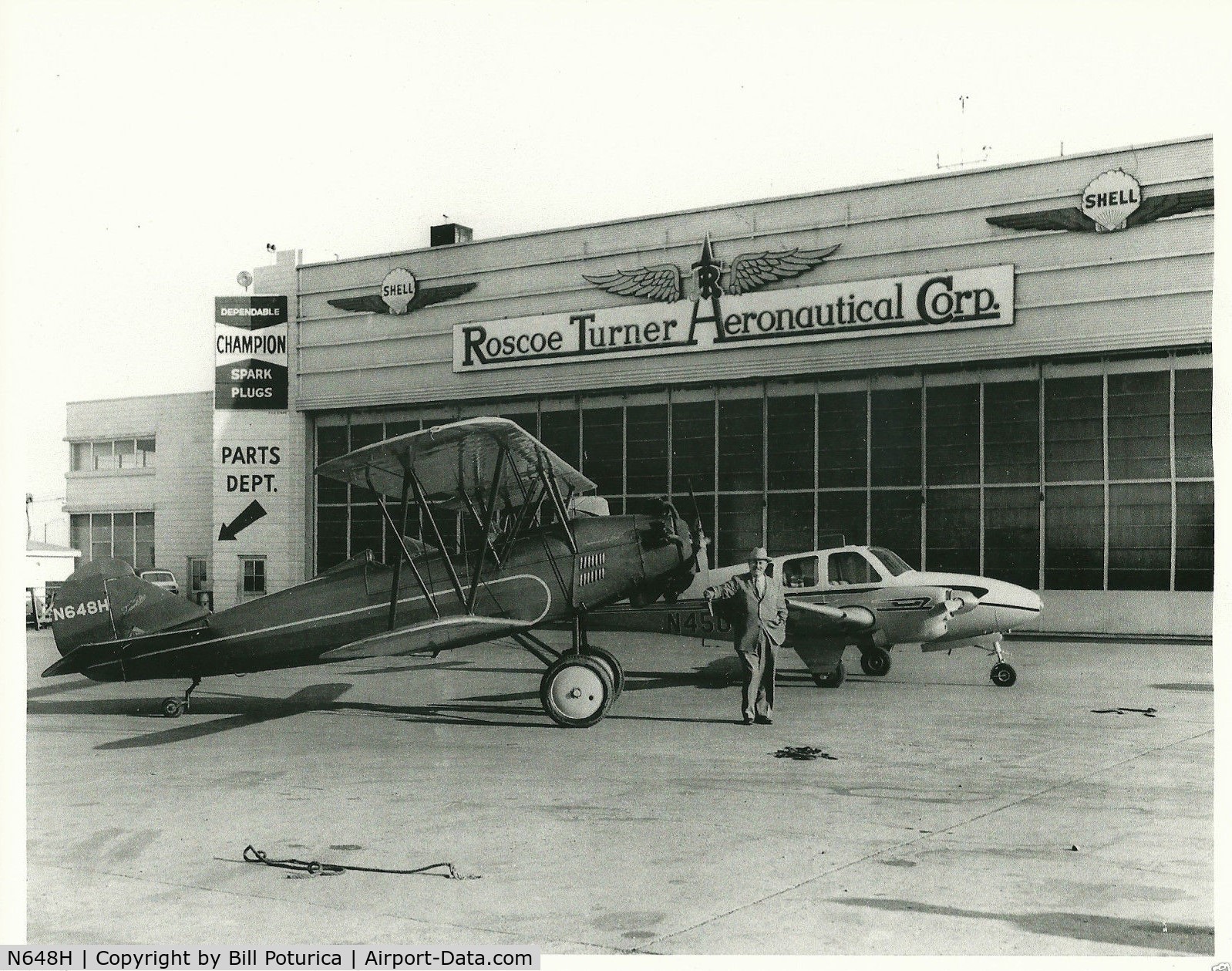 N648H, 1929 Curtiss-Wright Travel Air E-4000 C/N 1224, Col. Roscoe Turner with N648H at Weir Cook Municipal Airport