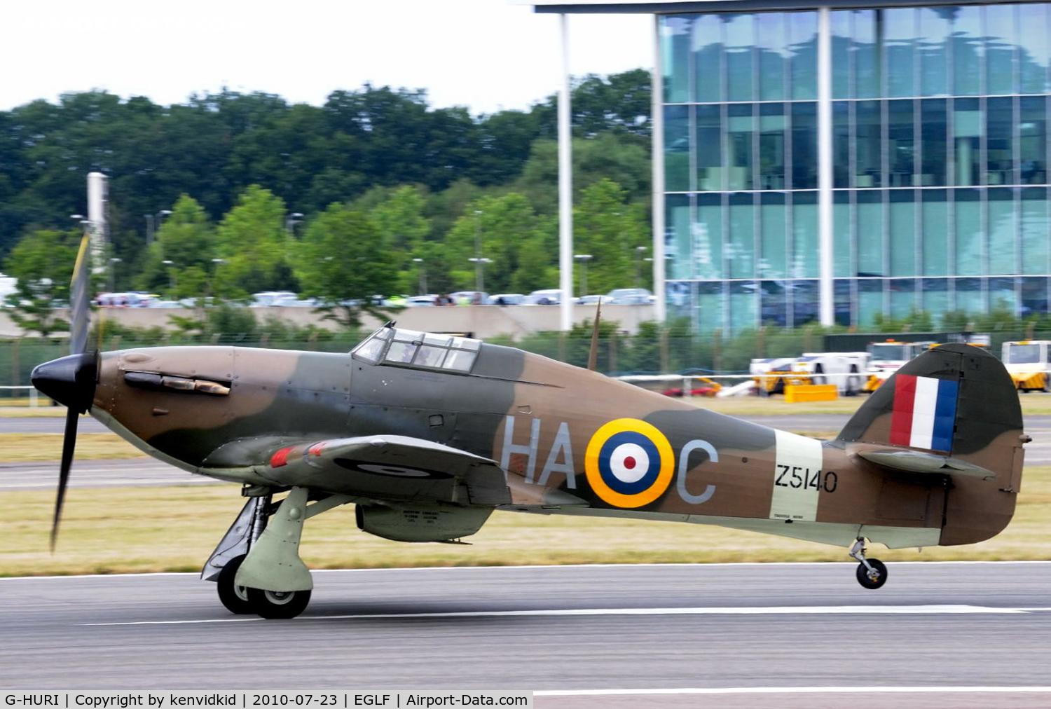 G-HURI, 1942 Hawker (CCF) Hurricane Mk12A C/N 72036, Displaying at FIA 2010.