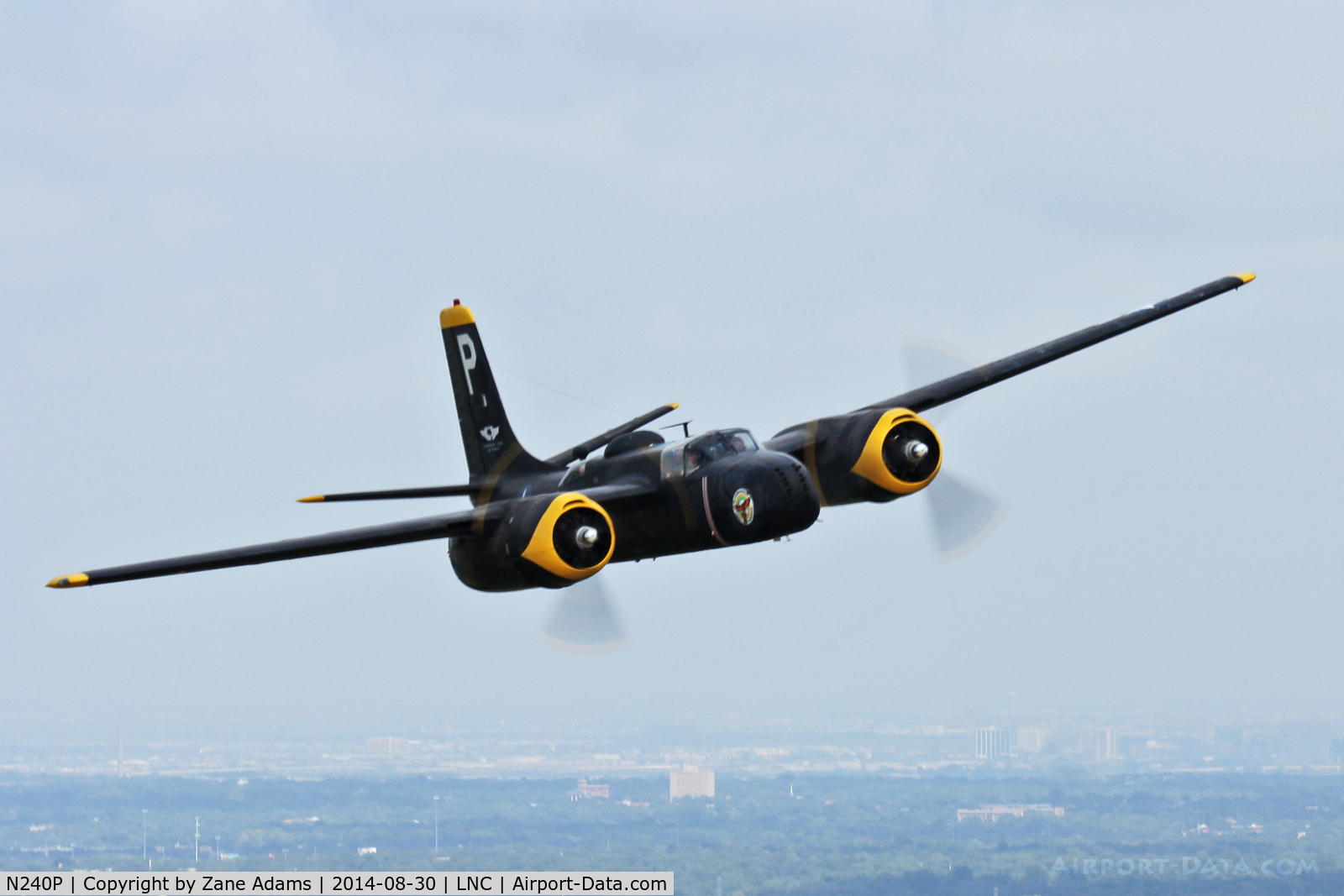 N240P, 1943 Douglas A-26B Invader C/N 7140, Air to air with the CAF A-26 on the way to the 2014 Warbirds on Parade