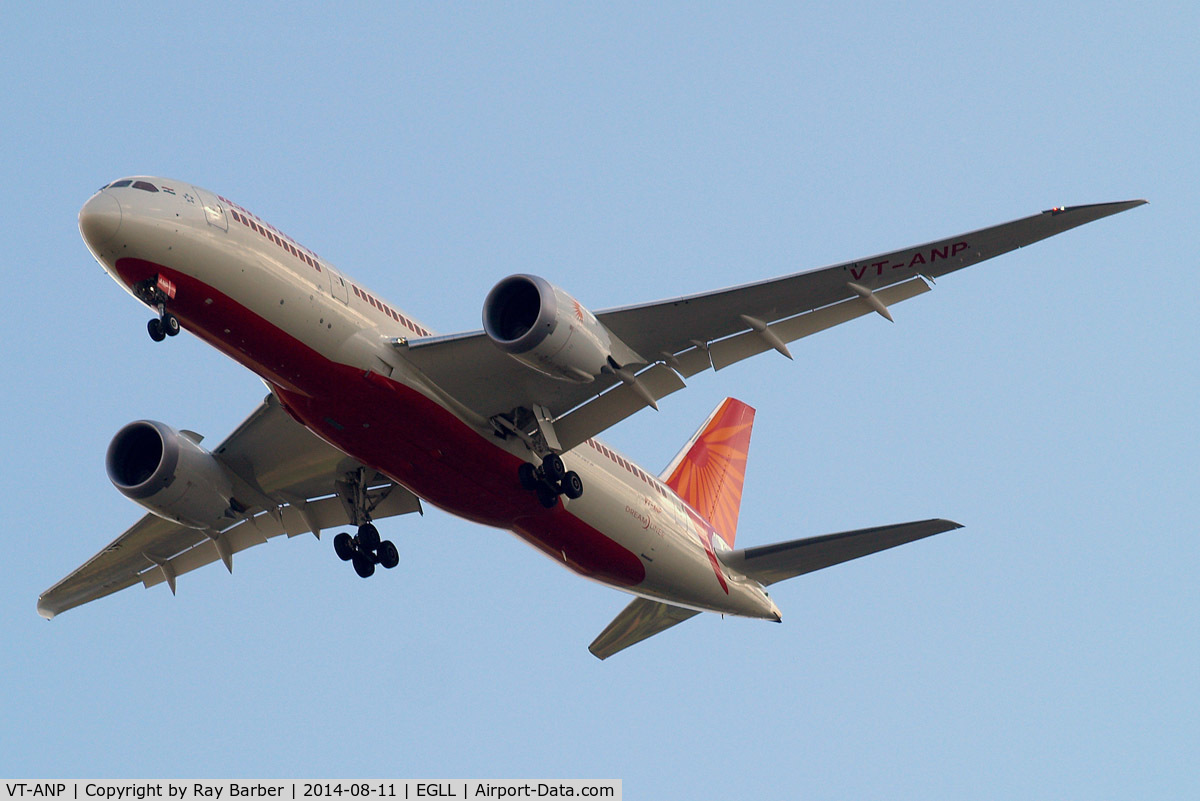 VT-ANP, 2013 Boeing 787-8 Dreamliner C/N 36287, Boeing 787-8 Dreamliner [36287] (Air India) Home~G 11/08/2014. On approach 27R.