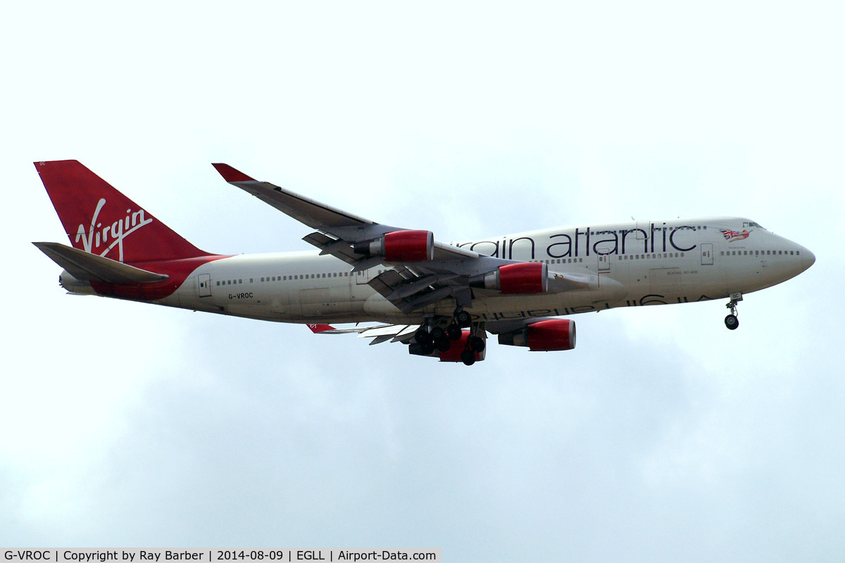 G-VROC, 2003 Boeing 747-41R C/N 32746, Boeing 747-41R [32746] (Virgin Atlantic) Home~G 09/08/2014. On approach 27L.
