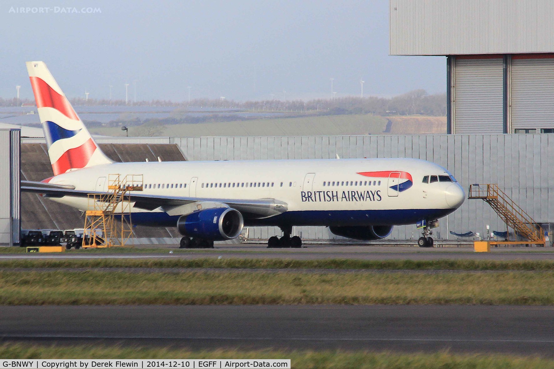 G-BNWY, 1996 Boeing 767-336 C/N 25834, 767-336, London Heathrow based, previously N5005C, seen at the British Airways Maintenance Centre at EGFF.