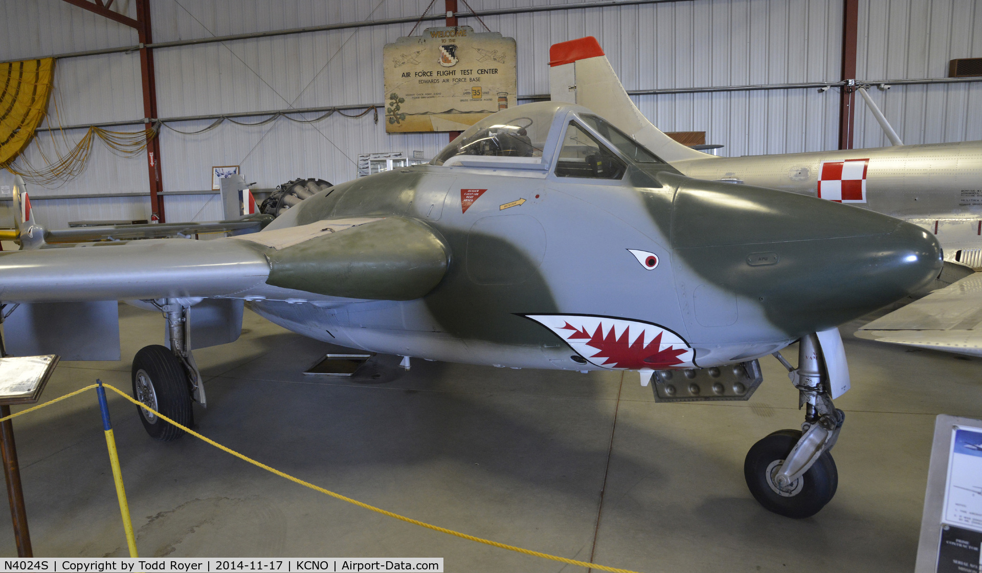 N4024S, 1951 De Havilland (FFA) Vampire FB6 (DH-100) C/N 638, At the Planes of Fame Museum Chino