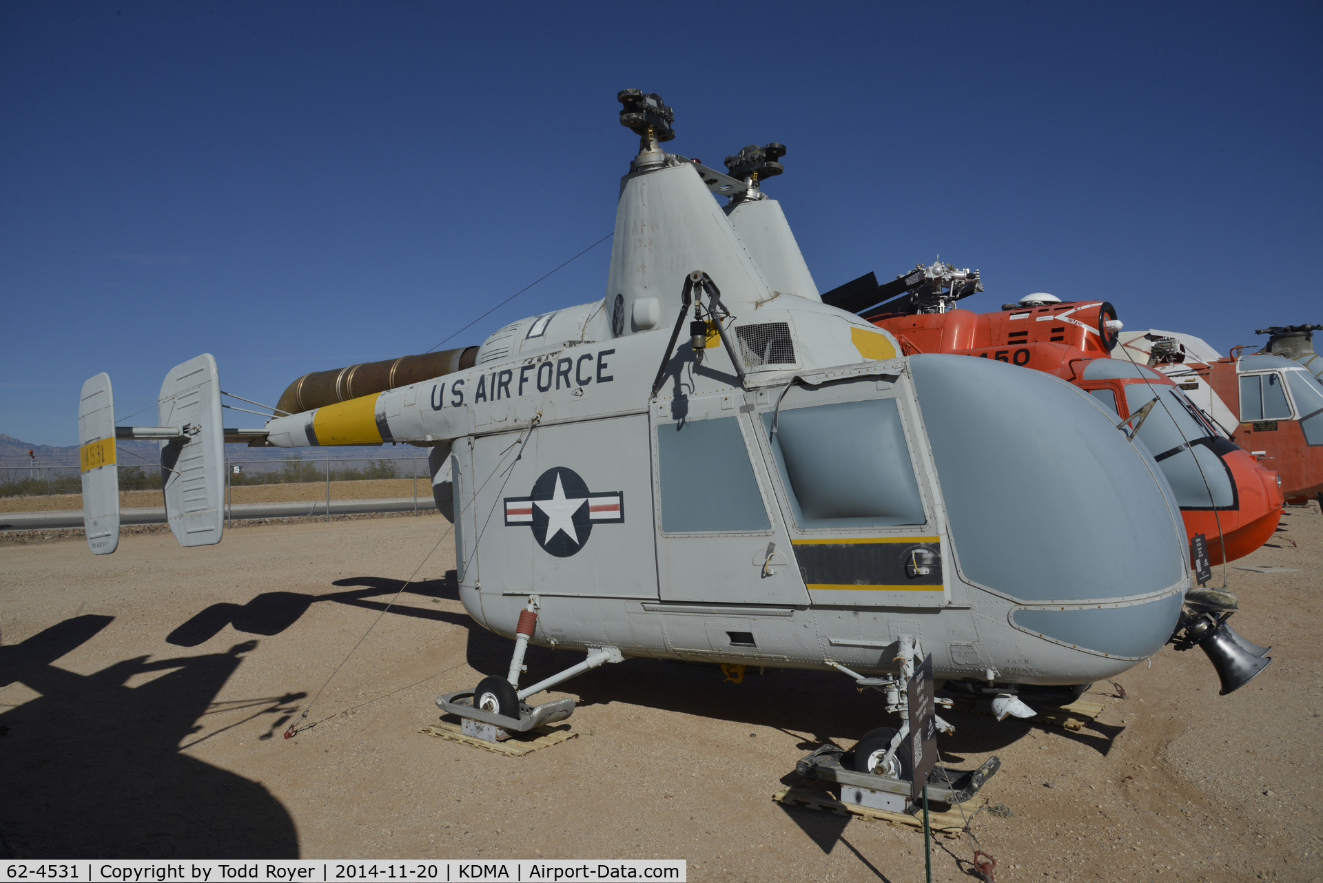 62-4531, 1962 Kaman HH-43F Huskie C/N 157, On Display at the Pima Air and Space Museum
