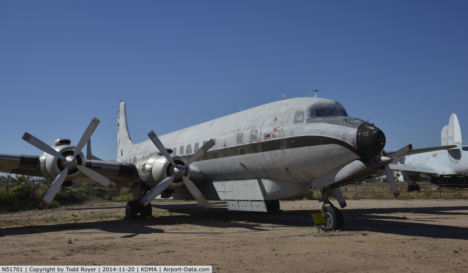 N51701, 1957 Douglas DC-7B C/N 44701, On display at the Pima Air and Space Museum