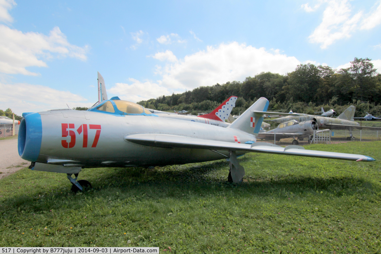 517, PZL-Mielec Lim-5 (MiG-17F) C/N 1C0517, at Savigny, restored