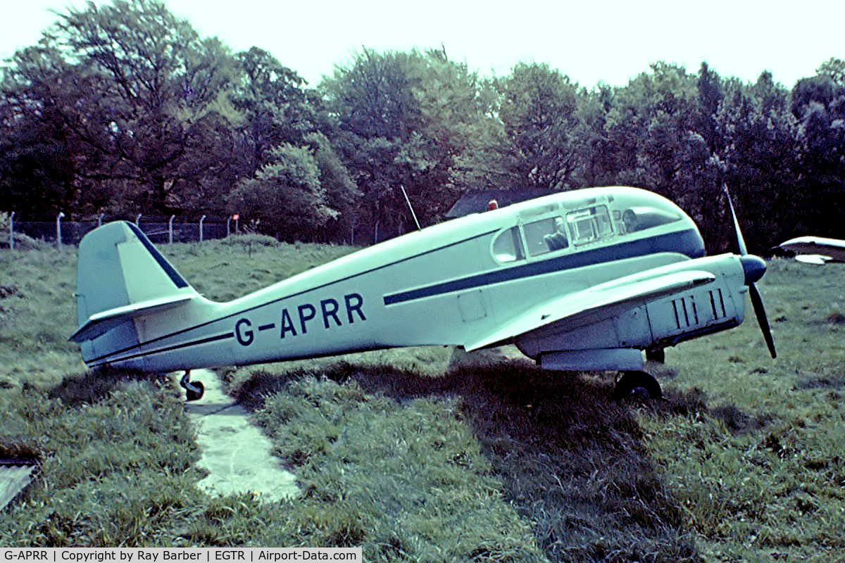G-APRR, 1956 Let Aero Ae-45S Super C/N 04-014, Aero 45S [04-014] Elstree~G 02/04/1980. From a slide.