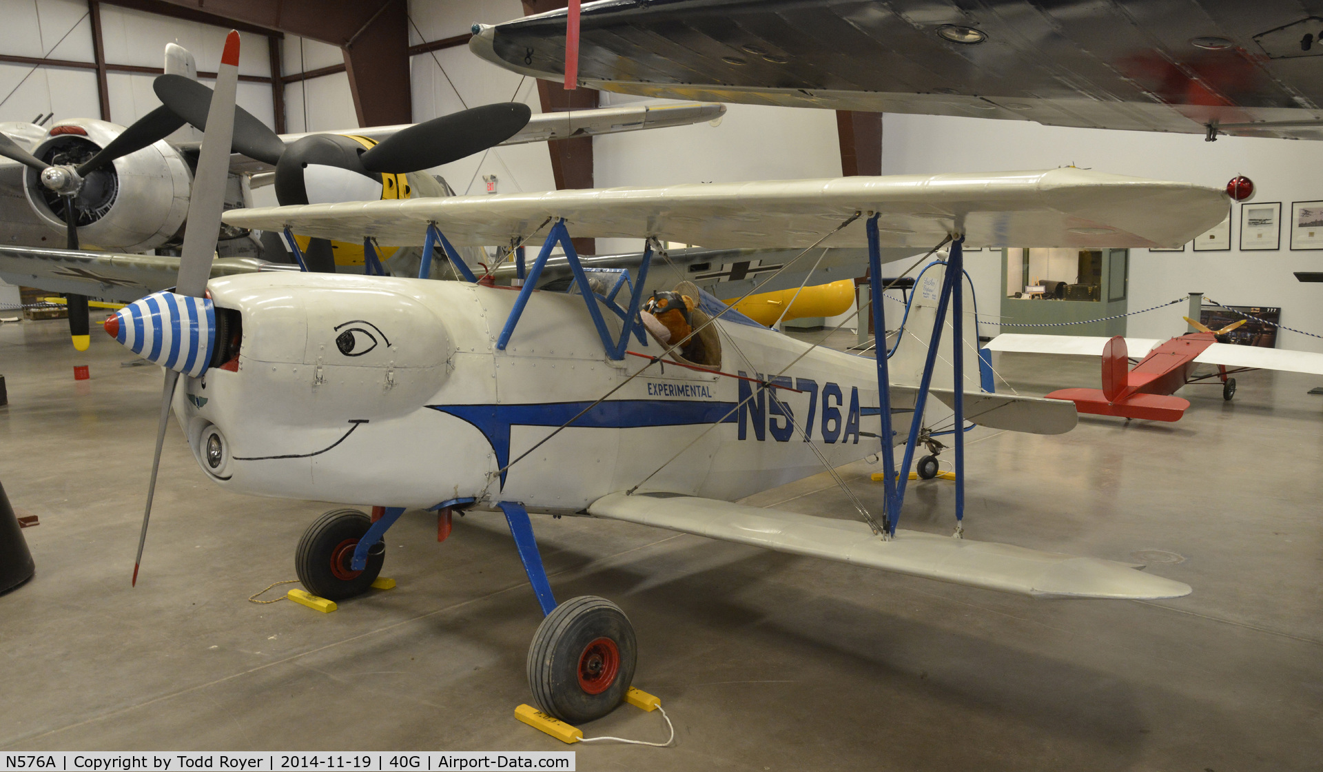 N576A, 1964 Bretthauer Lewann Biplane DD-1 C/N 1, On display at the Planes of Fame Valle location