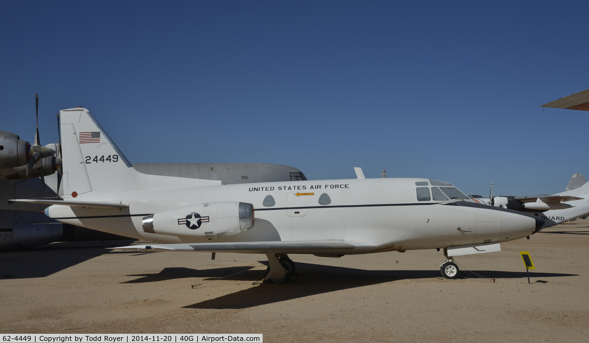 62-4449, 1962 North American CT-39A Sabreliner C/N 276-2, On display at the Pima Air and Space Museum