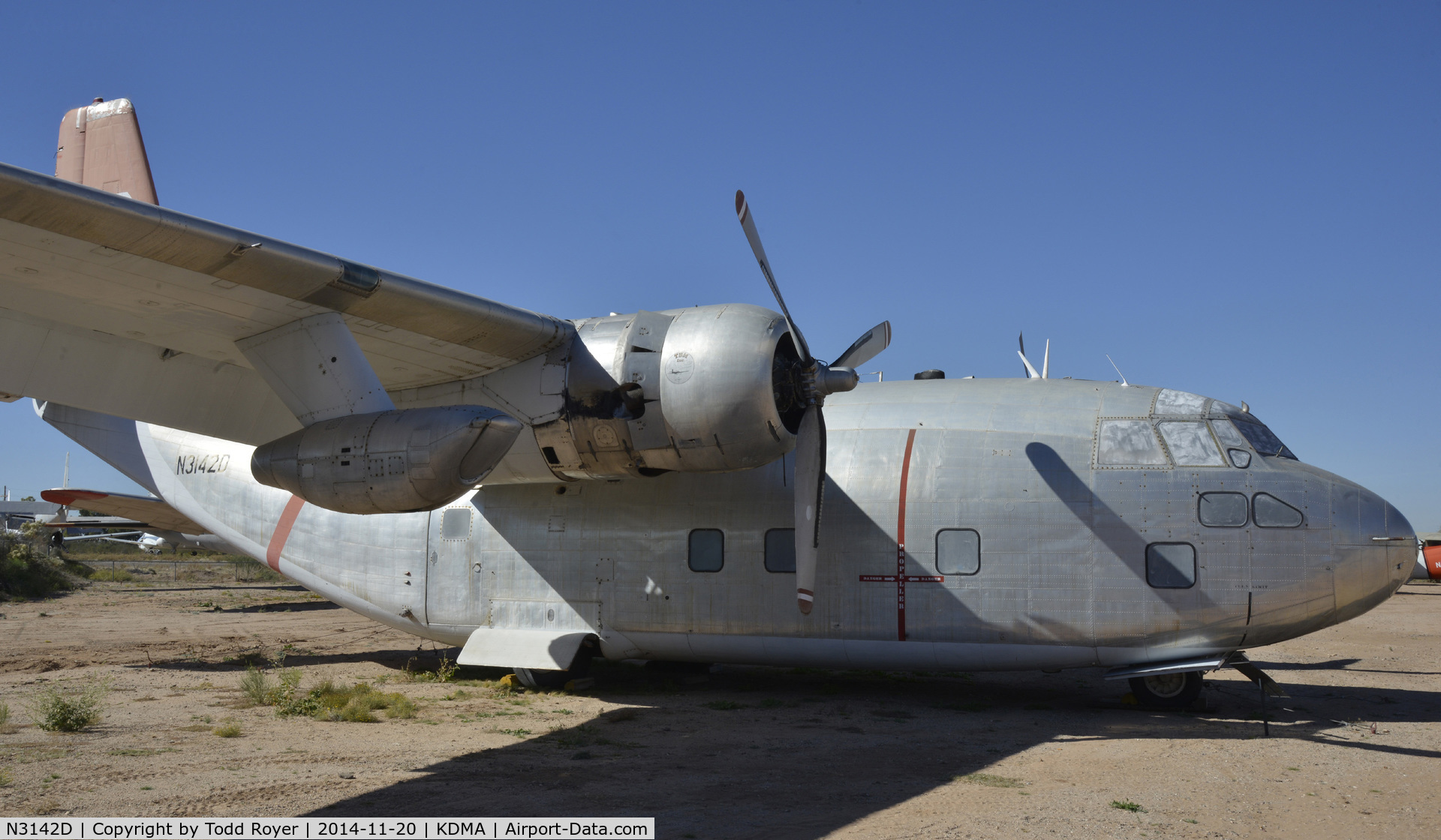 N3142D, 1954 Fairchild C-123K Provider C/N 20029, On display at the Pima Air and Space Museum