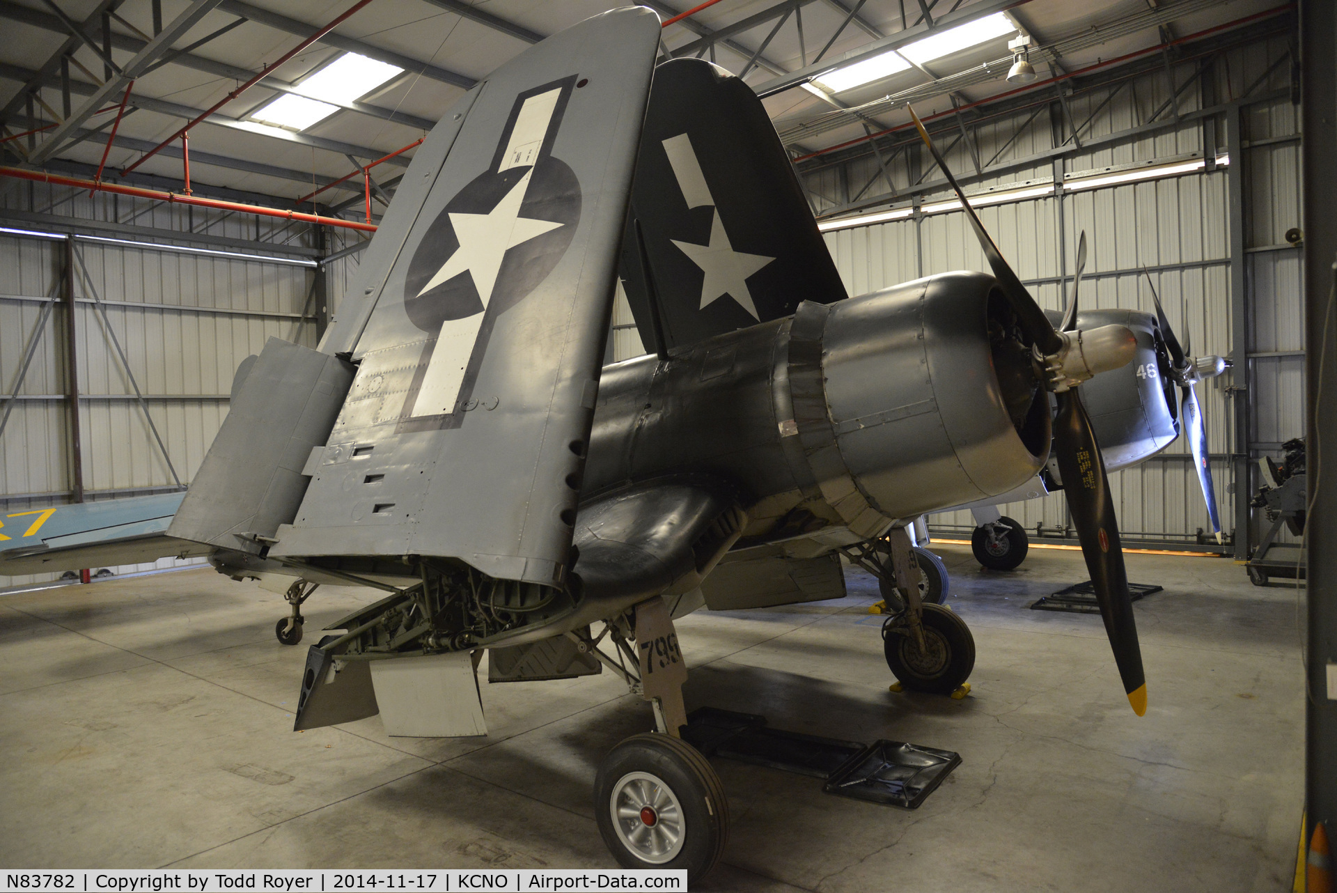 N83782, 1942 Vought F4U-1 Corsair C/N 3884 (Bu 17799), At the Planes of Fame Chino location
