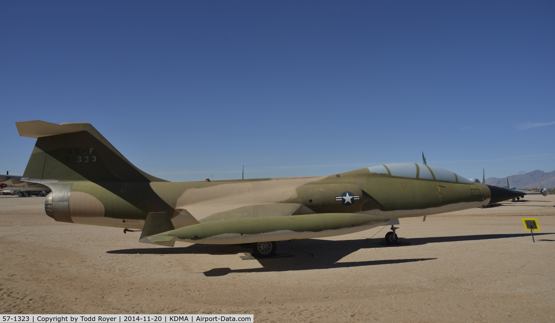 57-1323, 1957 Lockheed F-104D Starfighter C/N 483-5035, On Display at the Pima Air and Space Museum