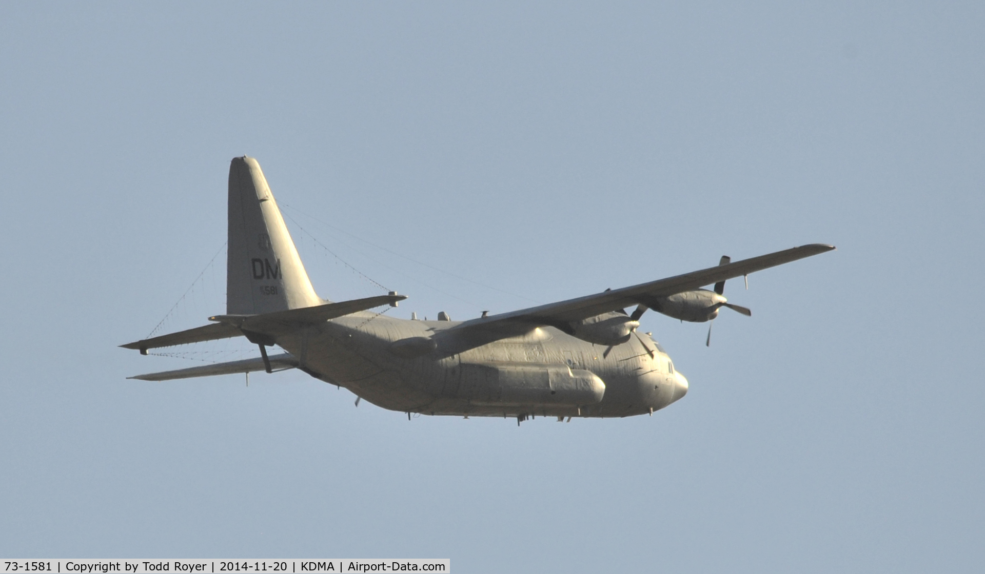 73-1581, 1973 Lockheed EC-130H Compass Call C/N 382-4543, Departing DMA