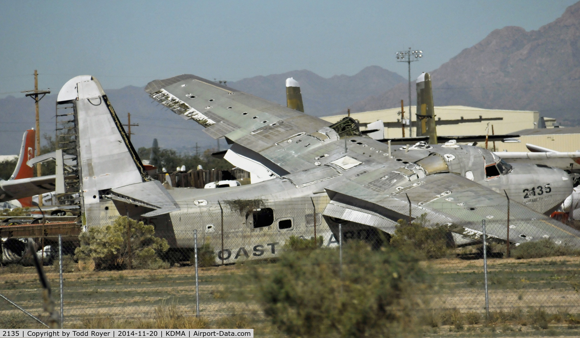 2135, Grumman HU-16E Albatross C/N G-362, Sitting in a scrap yard out side the 