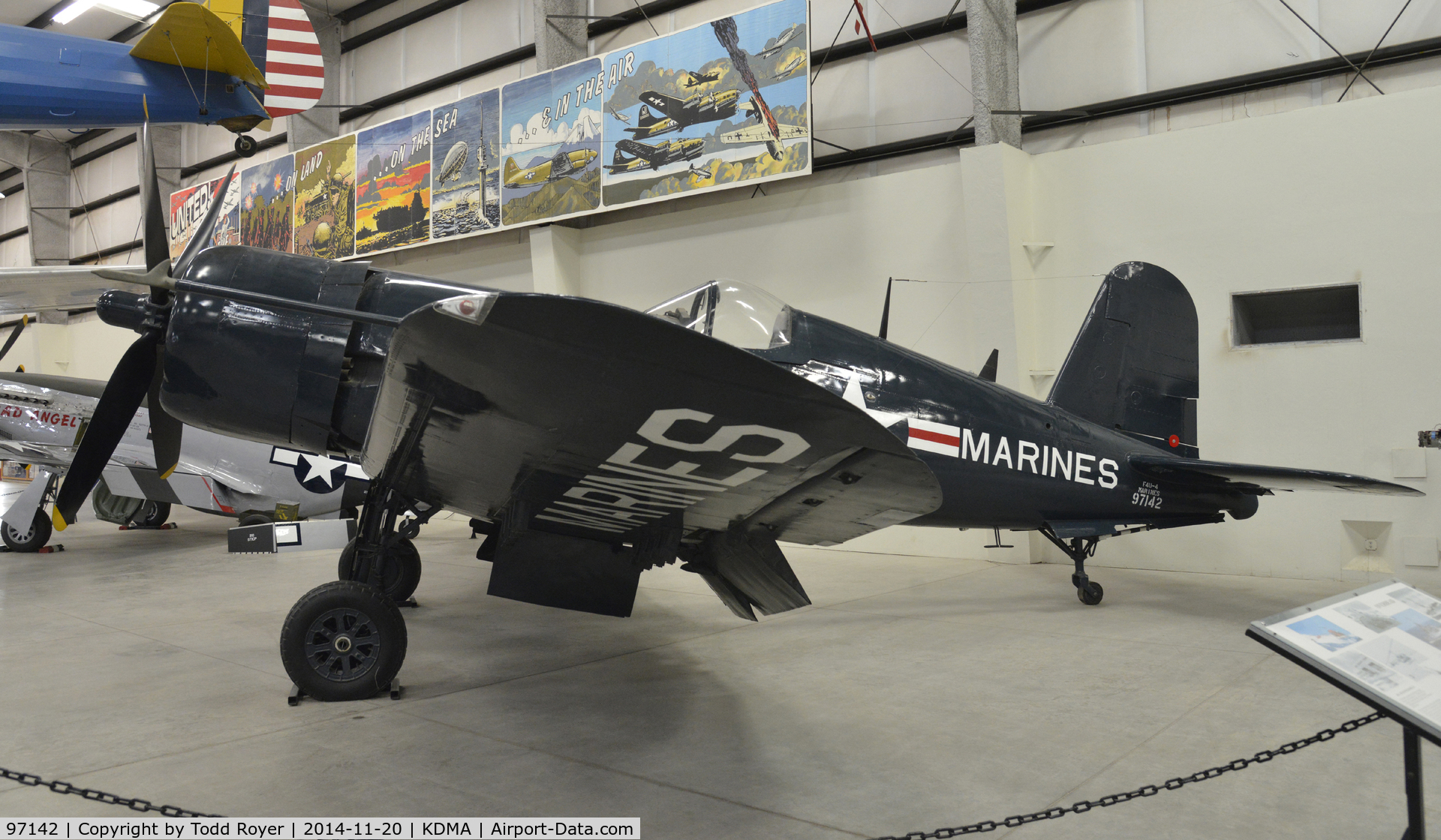 97142, Vought F4U-4 Corsair C/N 9296, On display at the Pima Air and Space Museum