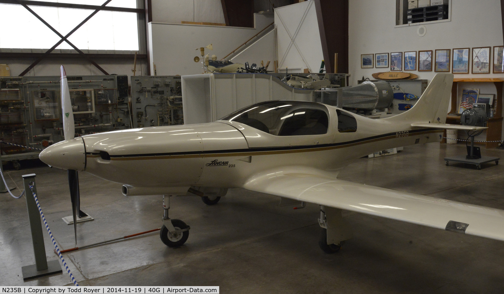 N235B, 1989 Lancair 235 C/N 39, On Display at the Planes of Fame Valle location