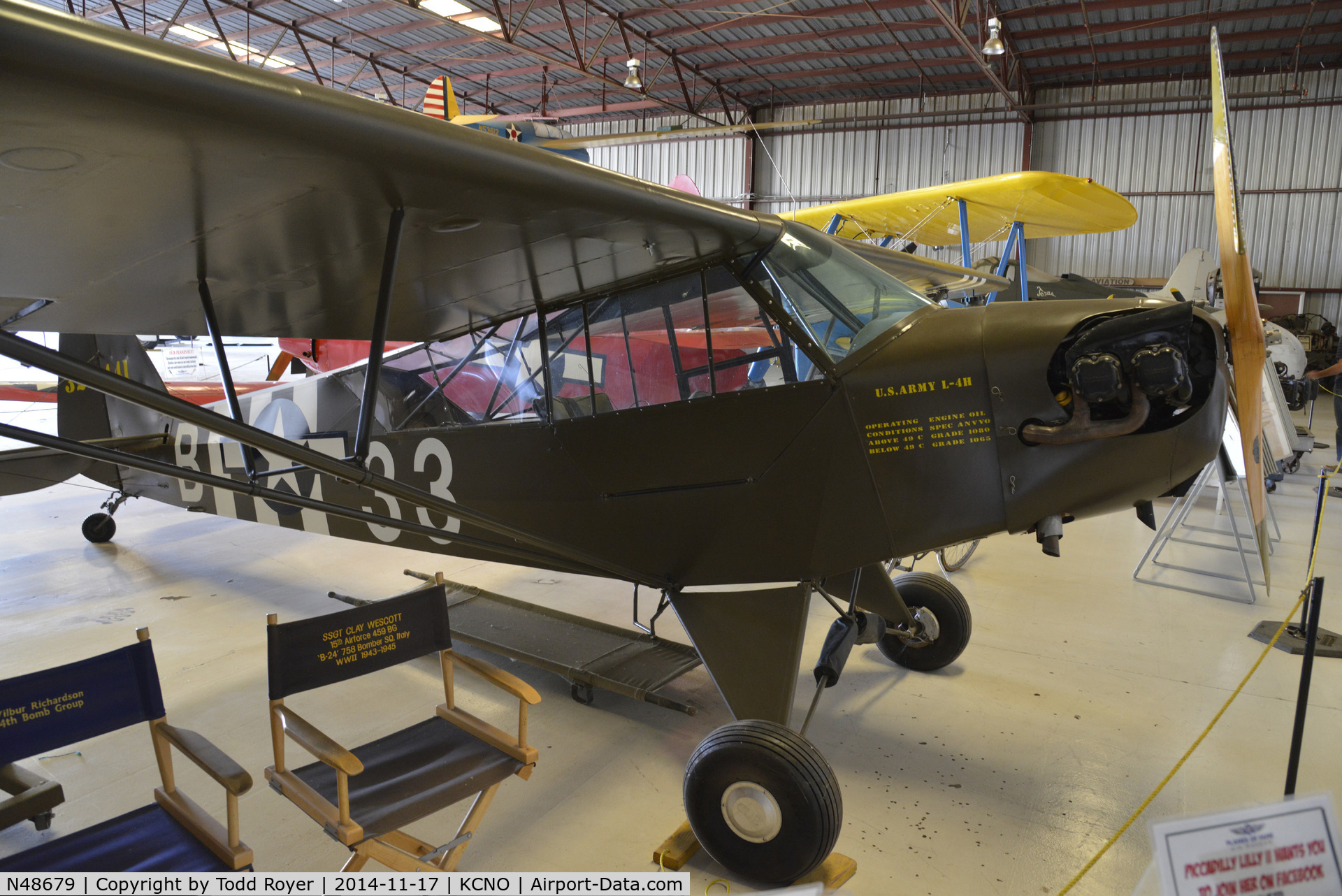 N48679, Piper J3C-65 Cub Cub C/N 10732, On display at the Planes of Fame Chino location