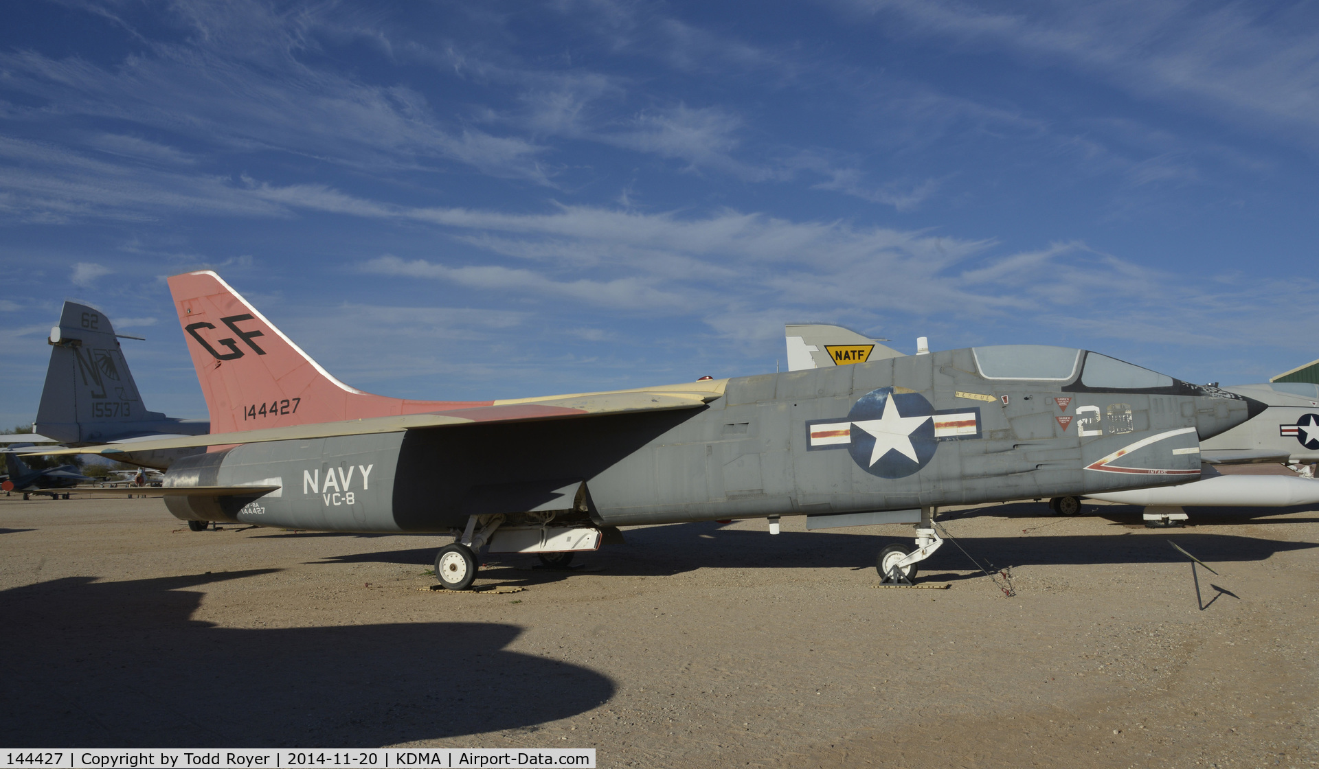 144427, Vought DF-8F Crusader C/N GF-29, On display at the Pima Air and Space Museum