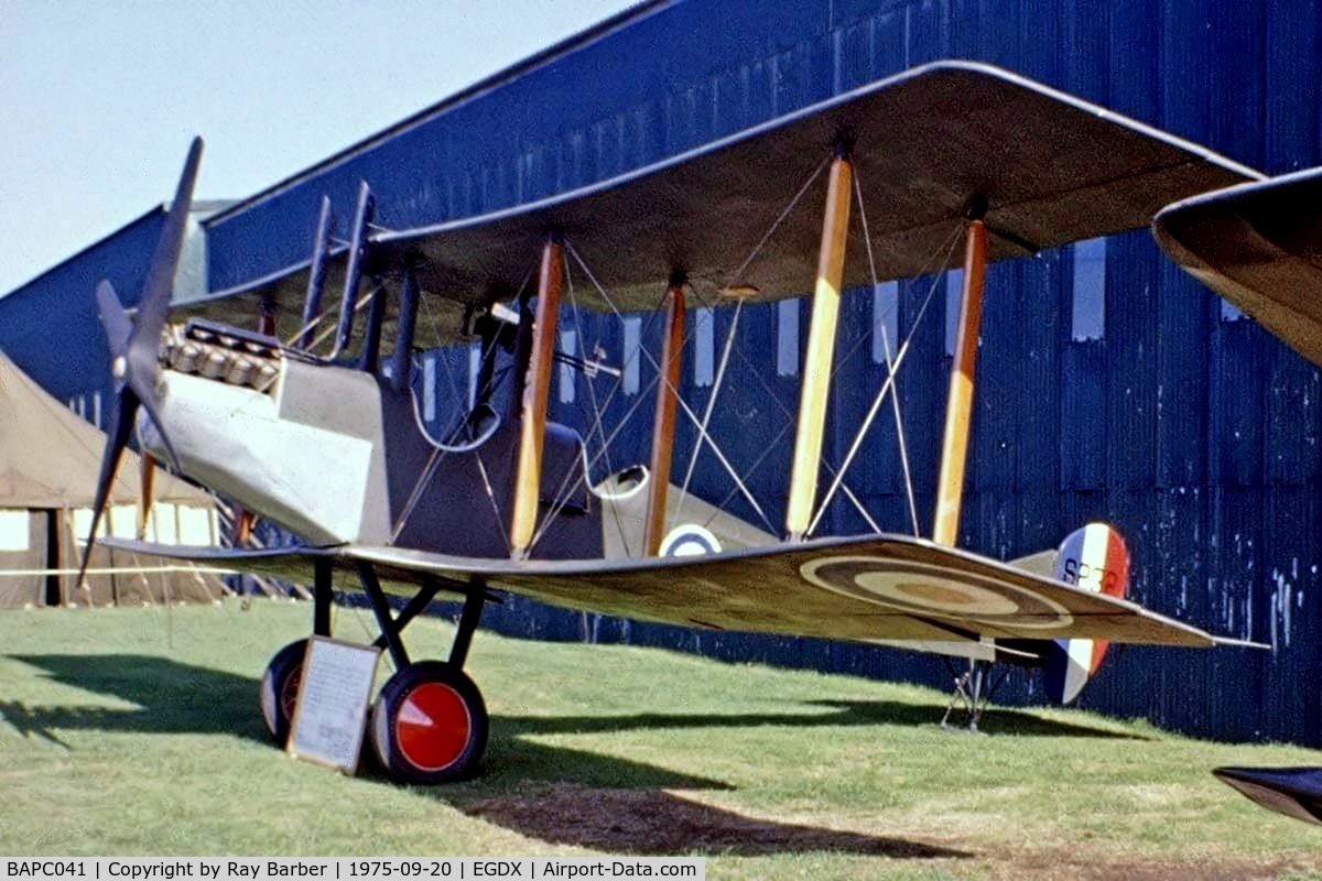 BAPC041, 1962 Royal Aircraft Factory BE-2c Replica C/N BAPC.41, Royal Aircraft Factory BE.2b replica [Unknown} St Athan~G 20/09/1975. From a slide.