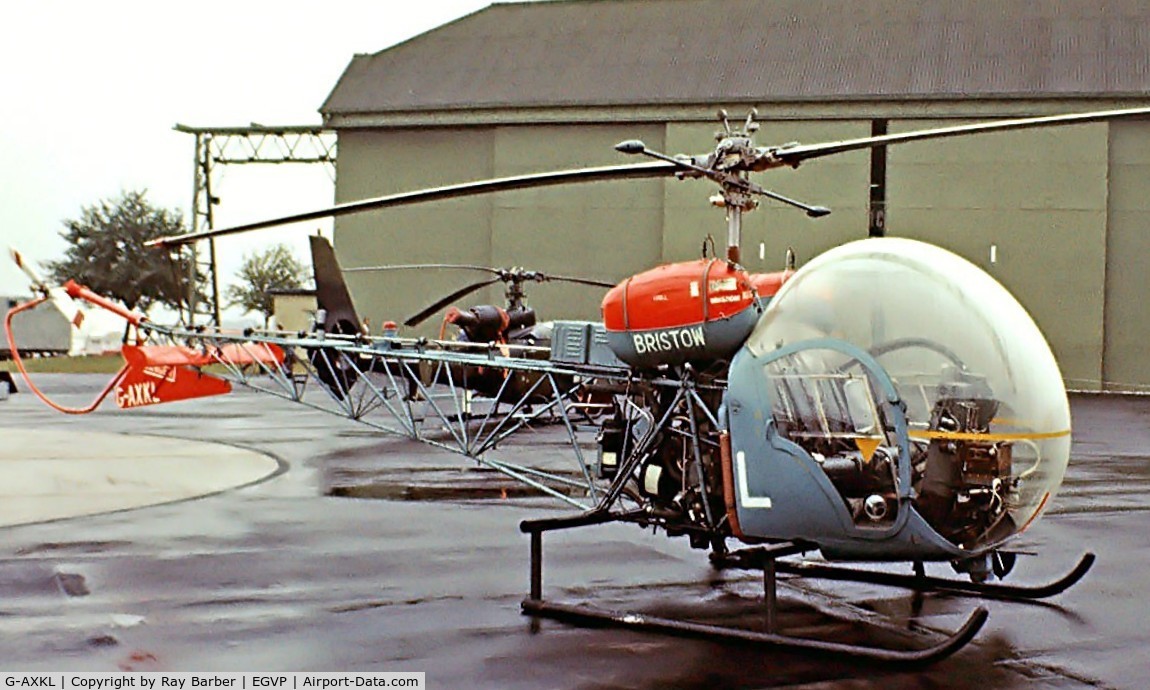 G-AXKL, 1969 Westland AB-47G-4A C/N WA717, Westland-Bell 47G-4A [WA.717] (Bristow Helicopters Ltd) AAC Middle Wallop~G 06/08/1977