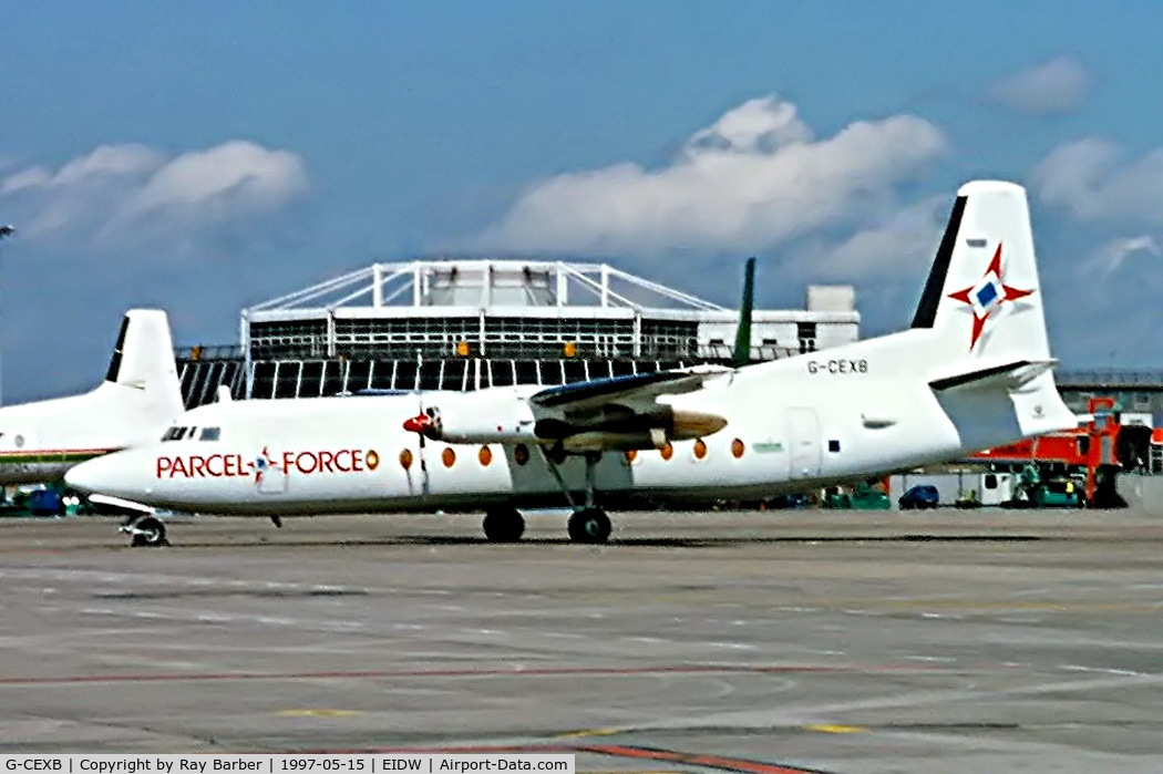 G-CEXB, 1977 Fokker F-27-500 Friendship C/N 10550, Fokker F-27-500 Friendship [10550] (Channel Express) Dublin~EI 15/05/1997