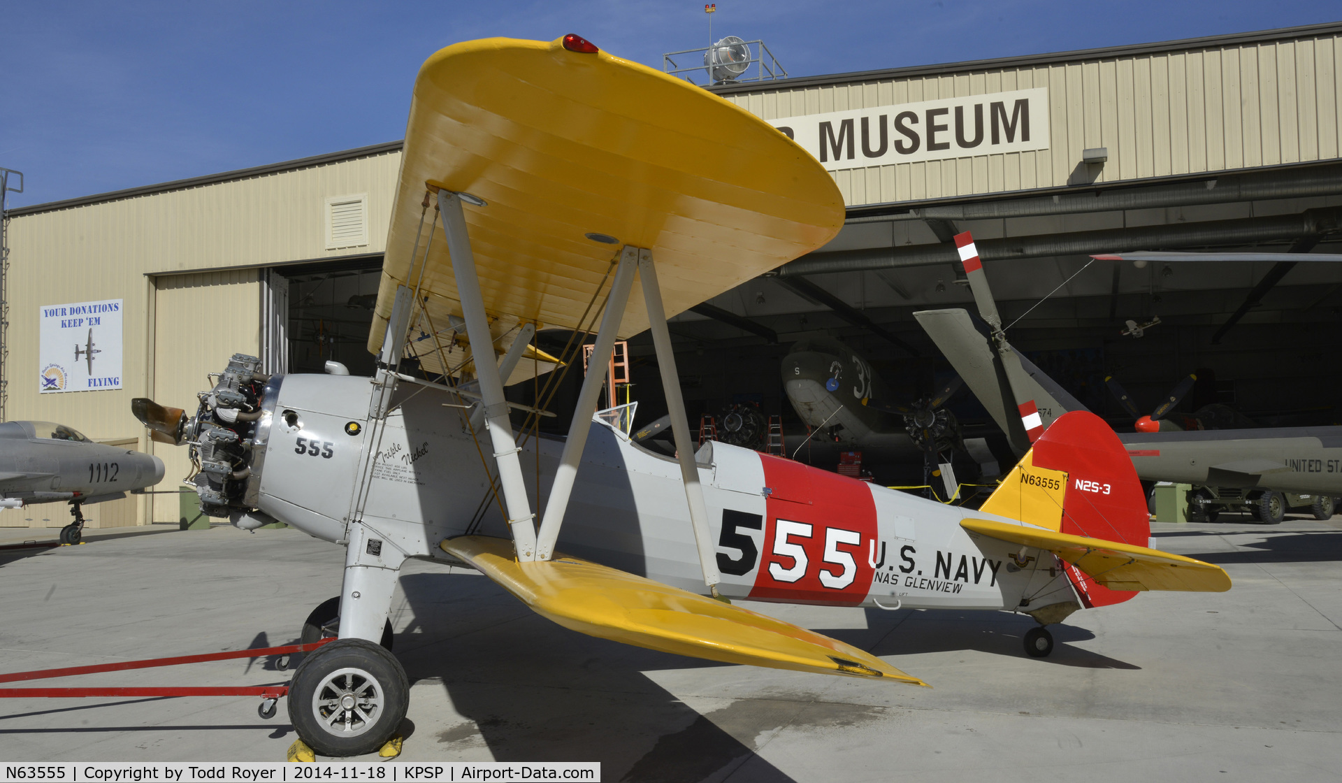 N63555, 1946 Boeing A75N1(PT17) C/N 75-8014, On display at the Palm Springs Air Museum