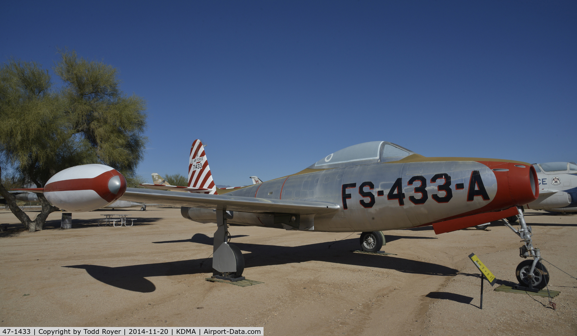 47-1433, 1947 Republic F-84C-2-RE Thunderjet C/N Not found 47-1433, On display at the Pima Air and Space Museum