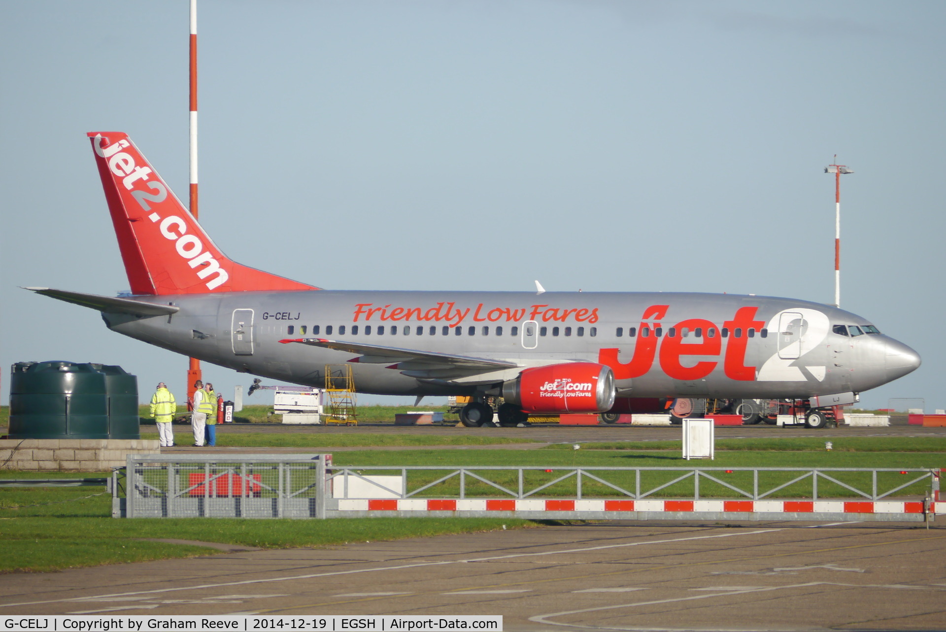 G-CELJ, 1986 Boeing 737-330 C/N 23529, Parked at Norwich.