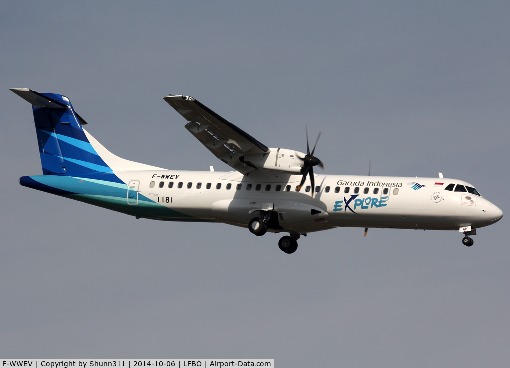F-WWEV, 2014 ATR 72-600 C/N 1181, C/n 1181 - To be PK-GAH