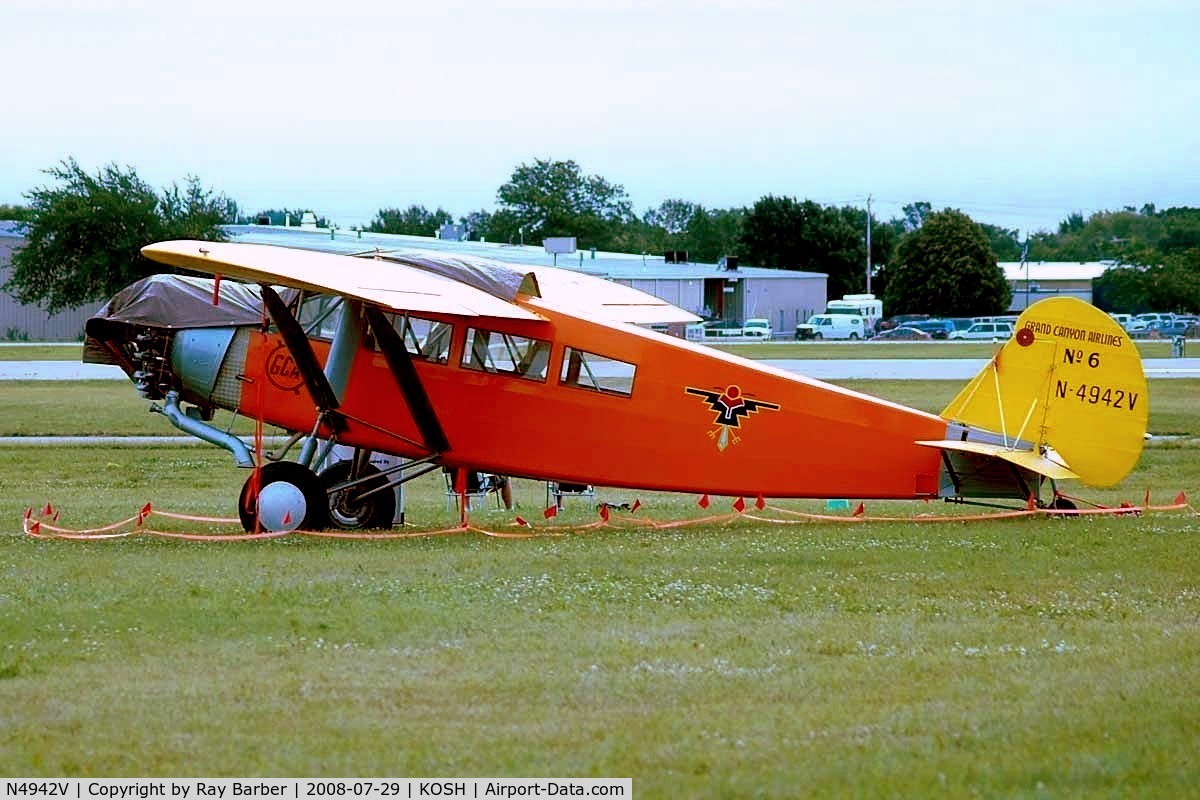 N4942V, 1929 Curtiss-Wright Travel Air A-6000-A C/N 1040, Curtiss-Wright Travel Air 6000B [1040] Oshkosh-Wittman Regional~N 29/07/2008