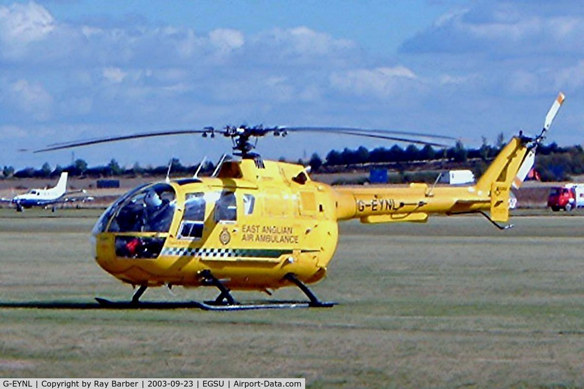 G-EYNL, 1979 MBB Bo-105DBS-5 C/N S.382, Bolkow Bo.105DBS-5 [S-382] (East Anglian Air Ambulance) Duxford~G 23/09/2003