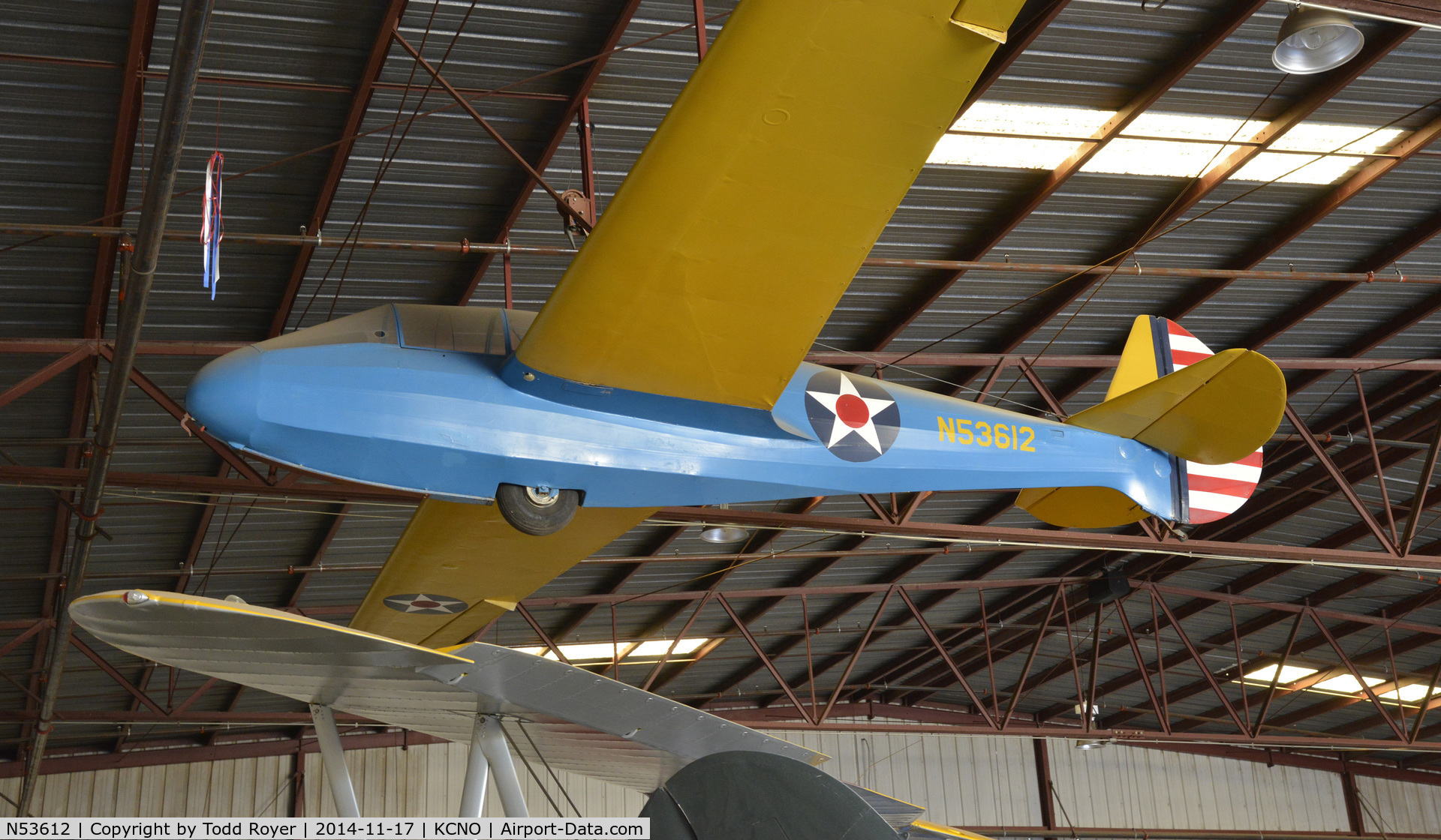 N53612, 1945 Laister-kauffman LK-10A C/N 9, On display at the Planes of Fame Chino location