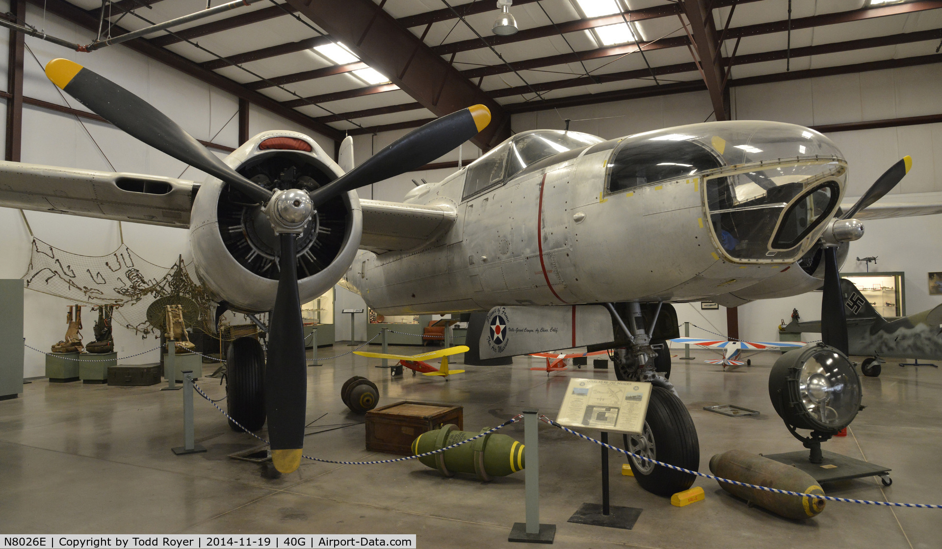 N8026E, 1944 Douglas RB-26C Invader C/N 28602, On display at the Planes of Fame Valle location