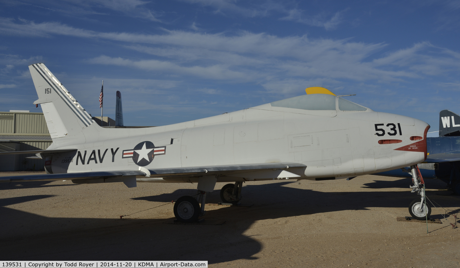 139531, North American AF-1E Fury C/N 209-151, On display at the Pima Air and Space Museum